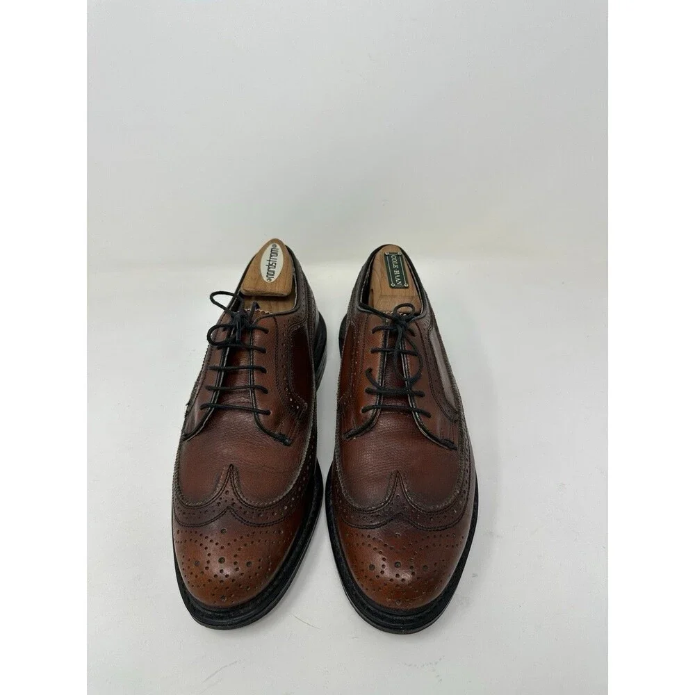 MEN VTG BRITISH WALKERS CUSTOM BURGUNDY WINGTIP OXFORD‎ DRESS SHOES SZ 8